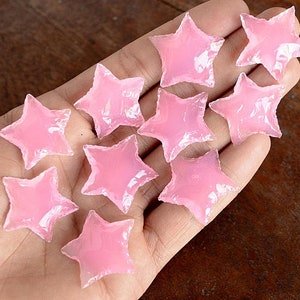 50 Pieces Rose Crescent Star | Bulk Rose Quartz Stars | Rose Crystal Star Moonstone in Wholesale | Rose Star Shaped Carving Crystals