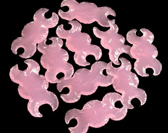 Bulk Rose Quartz Triple Moon Charms | Healing Crystals, 5 pcs