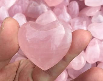 Bulk 1 Kg Rose Quartz Heart | Rose Crystal Heart | Rose Puffy Hearts | Bulk Rose Gemstone Heart | Healing Rose Quartz Wholesale Love Hearts