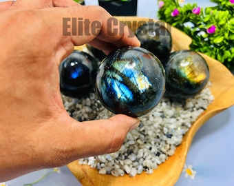 Sphère flashy en labradorite | Boule de cristal curative, 1 kg