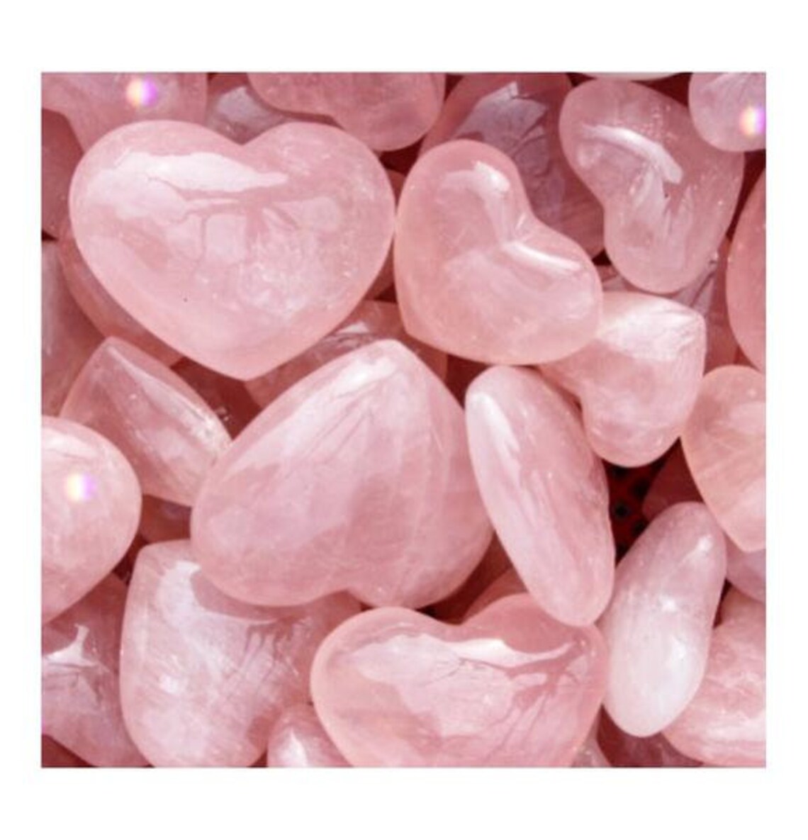 Bulk 1 Kg Rose Quartz Heart Rose Crystal Heart Rose Puffy Etsy