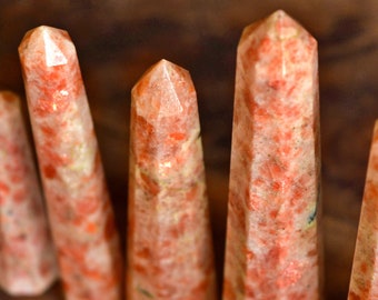 Bulk 3 Pcs Sunstone Obelisk | Crystal Healing Wand Gemstone