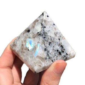 5 Pcs set of  Rainbow Moonstone Pyramid | Moonstone Pyramid Bulk | Moonstone Crystal Healing Pyramid | Rainbow Gemstone Pyramid Wholesale