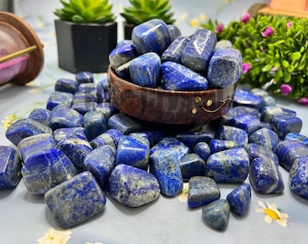 Bulk 5 Pcs Lapis Lazuli Tumbled Stones | Polished Healing Gemstone Crystals Wholesale