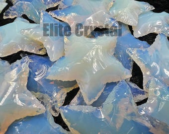 Bulk 5 Pcs Opalite Star Crystals | Bulk Crescent Stars, Pocket Stones