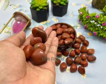 Bulk 5 Pcs Red Jasper Tumbled Stones | Polished Reiki Healing Crystals