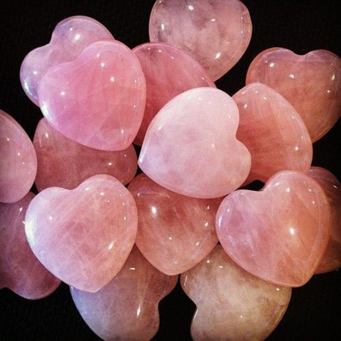 Bulk 1 Kg Rose Quartz Heart Rose Crystal Heart Rose Puffy Etsy