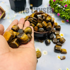 Bulk 1 Kg Tiger Eye Tumbles | Tiger Eye Tumbled Gemstone | Tiger Eye Healing Tumbles Wholesale Tiger Eye Pebbles Evil Eye protection Chakra
