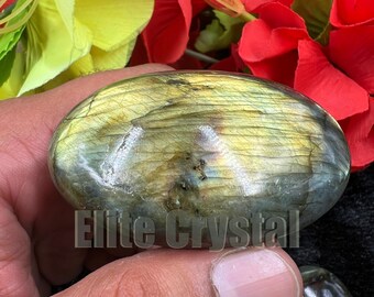 1 Pcs Flashy Labradorite Palm Stones | Wholesale Healing Crystals Gemstone Decor | Pocket Stone