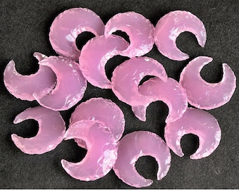 50 Pieces Rose Moonstone | Bulk Rose Quartz Moonstone | Rose Crescent Moon in wholesale | Moon shaped Healing Crystal Moon | Bulk Crystal