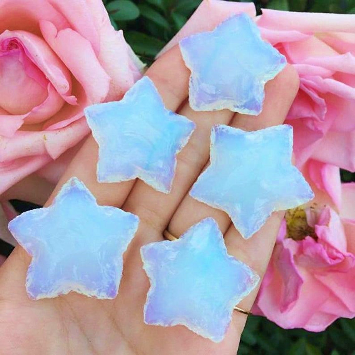 50 Pieces Opal Star Crystals Bulk Opalite Crescent Stars | Etsy