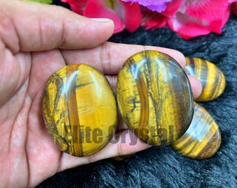 Bulk Tiger Eye Palm Stone | Healing Worry Stone, 1 Kg