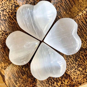 Bulk 1 Kg Selenite Hearts | Selenite Crystal Hearts | Selenite Puffy Hearts | Pocket Stone | Healing Heart Spiritual Gypsum | Heart Carving