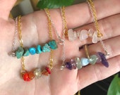 Raw Crystal Bead Bar Necklace