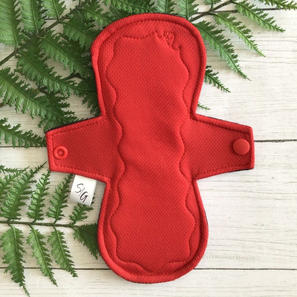 Red Athletic wicking jersey cloth pads (made to order)