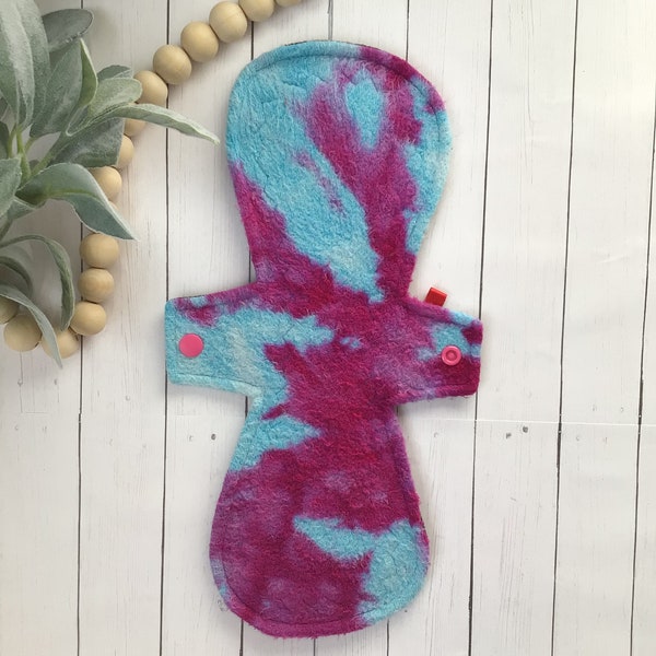 Bamboo hemp fleece cloth pads (Blue Raspberry) made to order