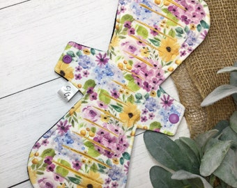 Spring Blossoms Organic cotton interlock Gusher pad (made to order)
