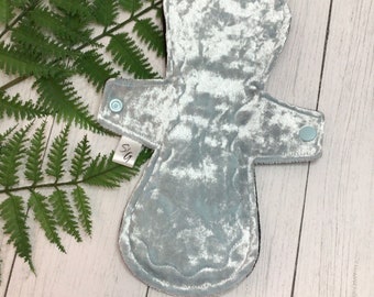 Icy blue crushed velvet cloth pads. (Made to order)