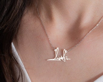 Personalized handwriting necklace, Message necklace, signature jewelry, Custom name necklace, Handmade Jewelry 925 Sterling Silver