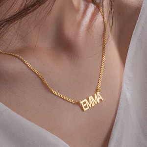 Dainty Block Name Necklace - Personalized Name Necklace - Name Necklace - Custom Name Necklace - Mothers Gift - Mother's Day Gifts
