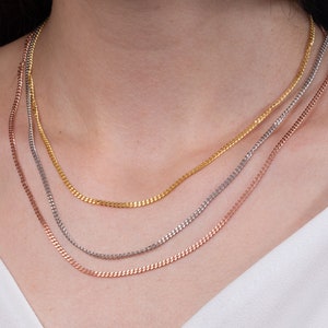 Curb Link Gold Necklace - Gold Curb Chain Necklace - Silver Curb Chain Necklace - Mother&#39;s Gift - Custom Jewelry - Mother&#39;s Day Gifts