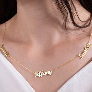Personalized Triple Name Necklace , Family Necklace , Three Name Necklace , Multiple Name Necklace , Mother&#39;s Day Gifts , Personalized  Name