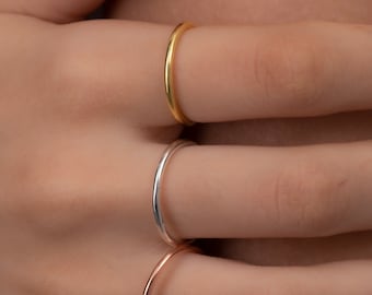 Dainty Ring, Minimalist Ring, Stacking Ring, Delicate Ring, Gold Ring, Sterling Silver Ring, Thin Ring,Plain Silver Ring, Mother's Day Gifts