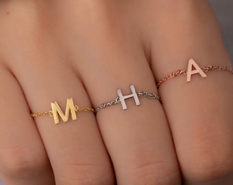 Dainty Initial Ring - Custom Letter Ring - Bridesmaid Gift - Personalized Gift - Gold Initial Ring - Initial Ring - Mother's Day Gifts