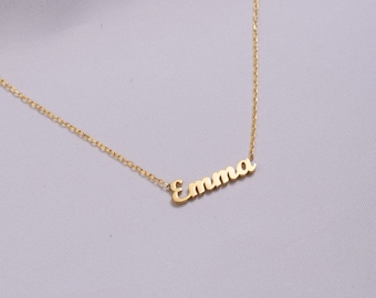 Name Necklace - 14k Solid  Gold Name Necklace - Tiny Name Necklace - Name Necklace - Gift for Mother - Mother&#39;s Day Gifts