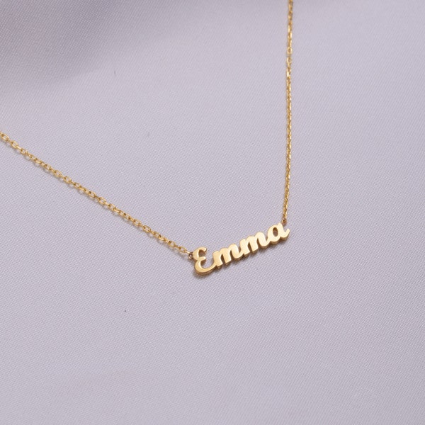 Name Necklace - 14k Solid  Gold Name Necklace - Tiny Name Necklace - Name Necklace - Gift for Mother - Mother's Day Gifts