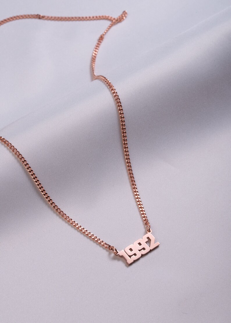 Personalized Year Necklace Custom Date Necklace Gothic Etsy