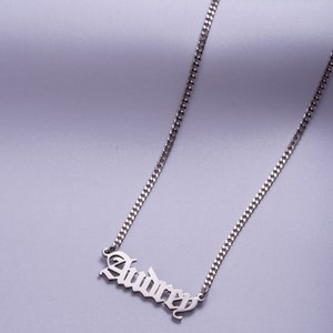 Gothic Name Necklace Gothic Name Necklace Custom Name Necklace ...