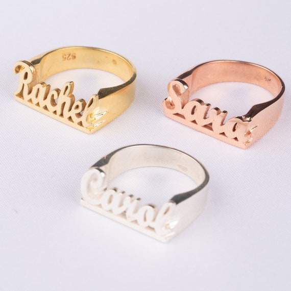 Personalized Name Ring with Dia Cut – Jay Aimee Designs