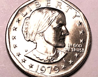 1979 Susan B Anthony error dollar with &quot;wide rim&quot; in uncirculated condition.
