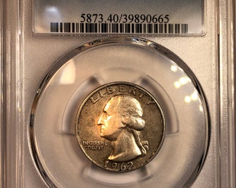 1962-D 25C PCGS XF40 Grade Silver Quarter