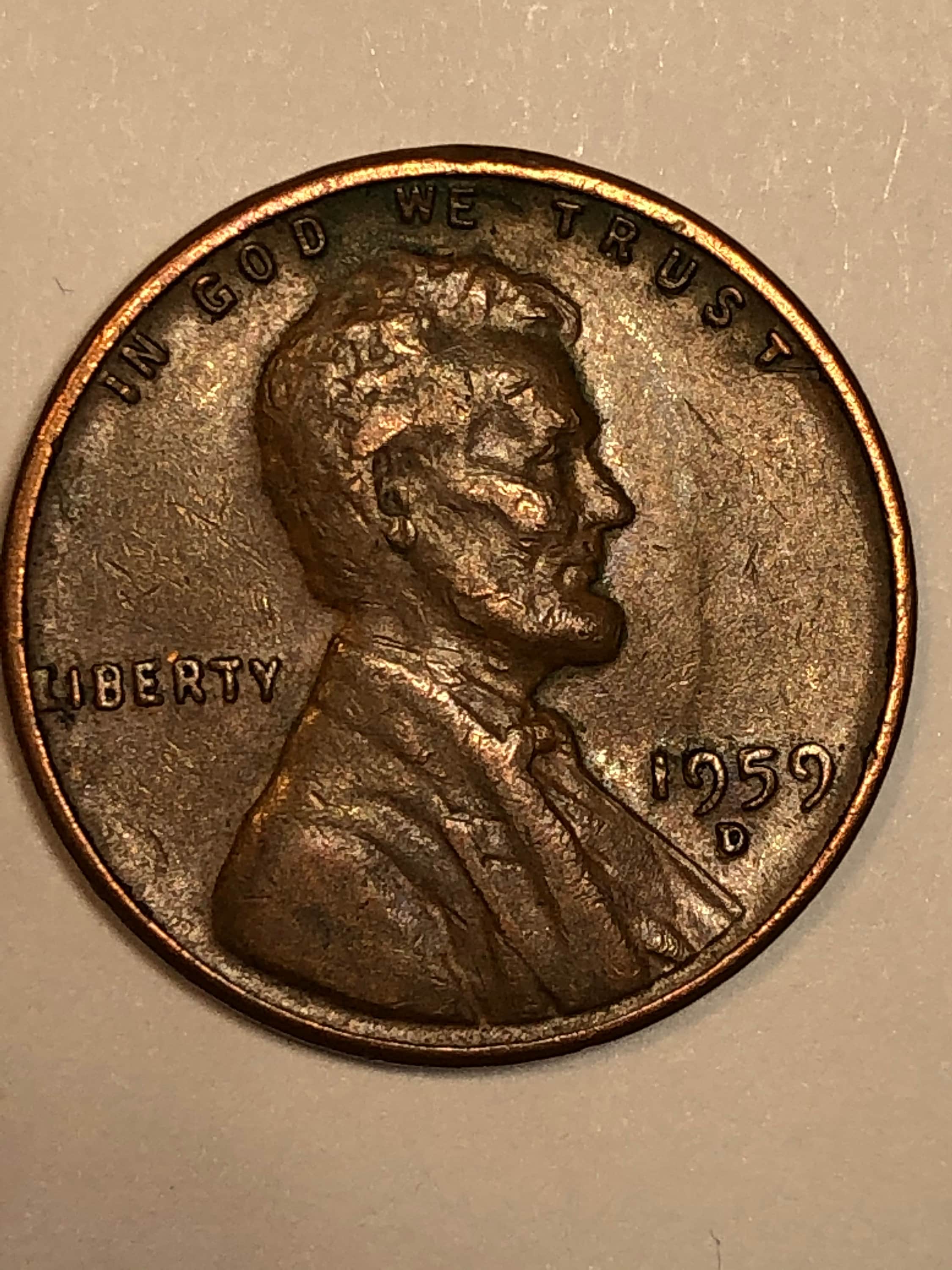 1959 D Lincoln BN Cent Containing Interesting and Unusual Features for ...