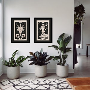 De Duivel Tarotkaart | A5 A4 Art Print Illustratie Witchy Skulls Home Decor Wall Art
