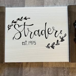 Decorative Serving Tray with Last Name and Year Personalized Home Decor