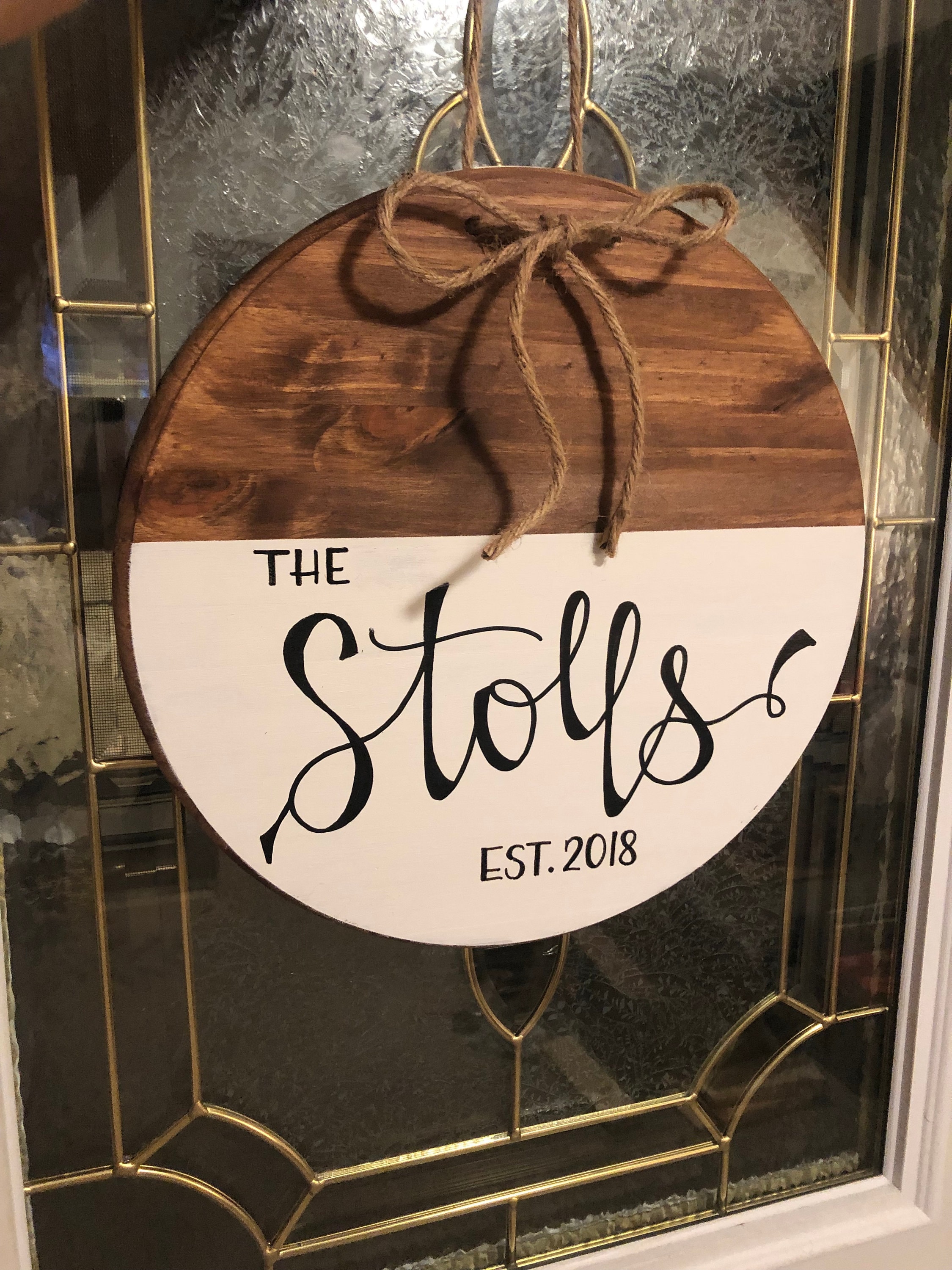 Custom Wooden Circle Sign Etsy