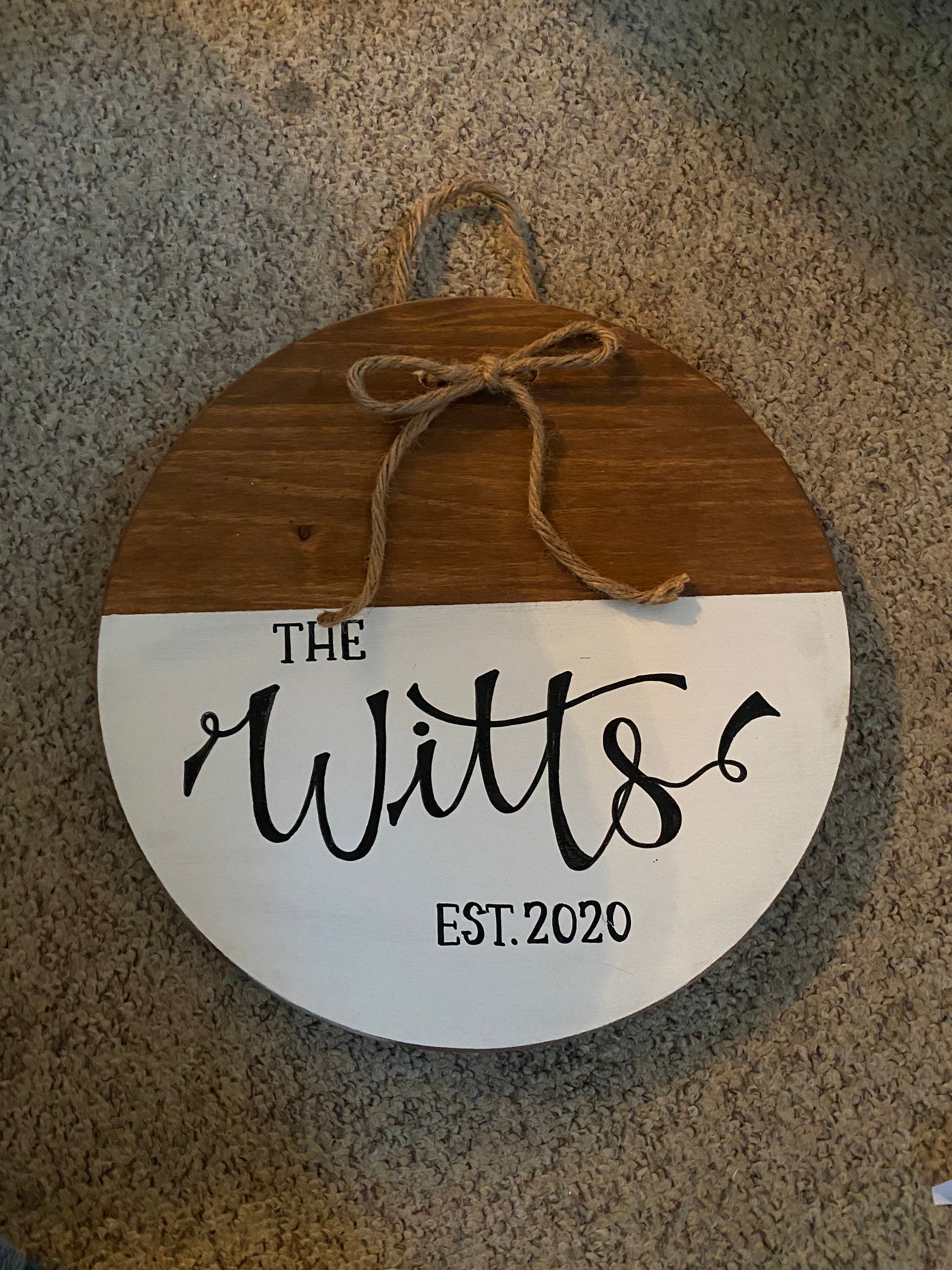 Custom Wooden Circle Sign Etsy
