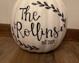 Last Name Pumpkin, Fall Pumpkins, Fall, Fall Decor, Personalized Pumpkins, Fall Faux Pumpkins, Porch Pumpkin, Customiable Gift