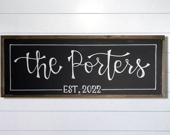 Personalized Family Name Sign, Wooden Wall Art, Christmas Gift, Wedding Gift Anniversary Gift, Custom Home Decor
