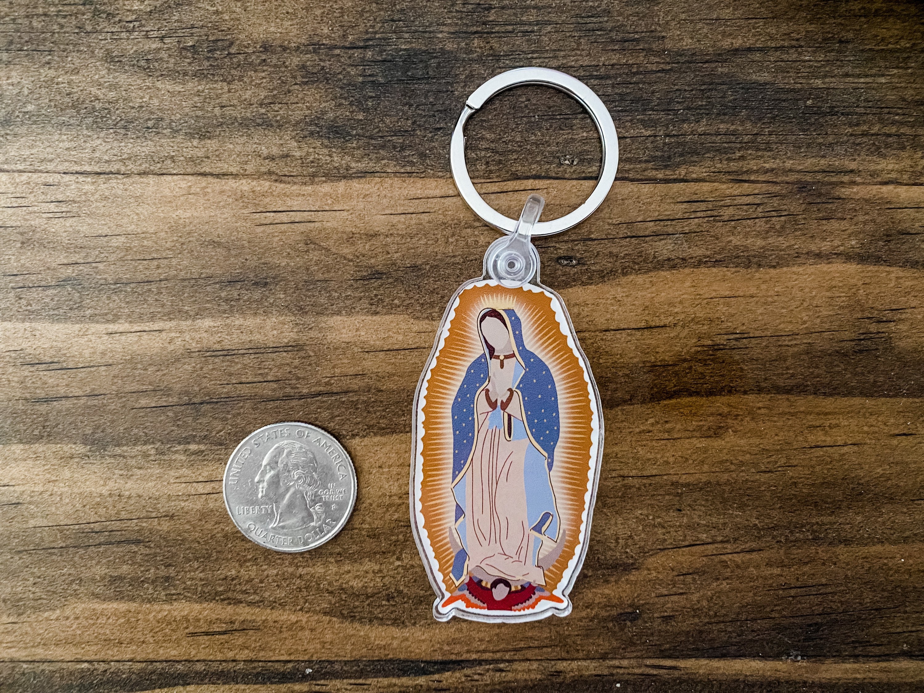 Our Lady of Guadalupe Keychain Catholic Gift Key Ring Saint Illustration Key Chain Blessed Mother Virgin Mary Etsy