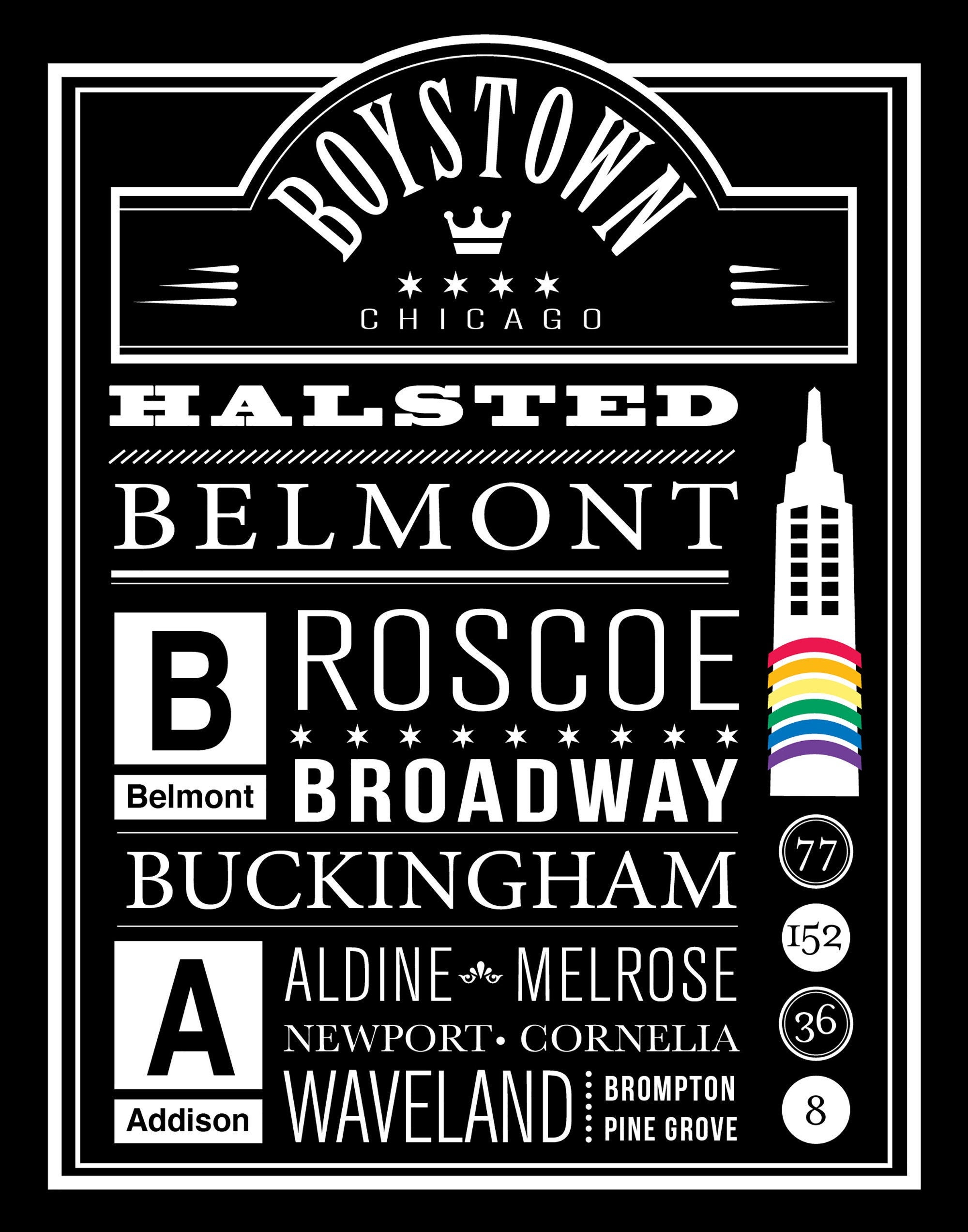 Boystown Chicago Vintage Art Poster Etsy