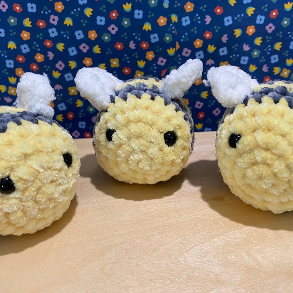 Crochet Bee, Fluffy Bee, Bumblebee Plush, Gift For All Occasions; Birthday, Christmas, Congratulations