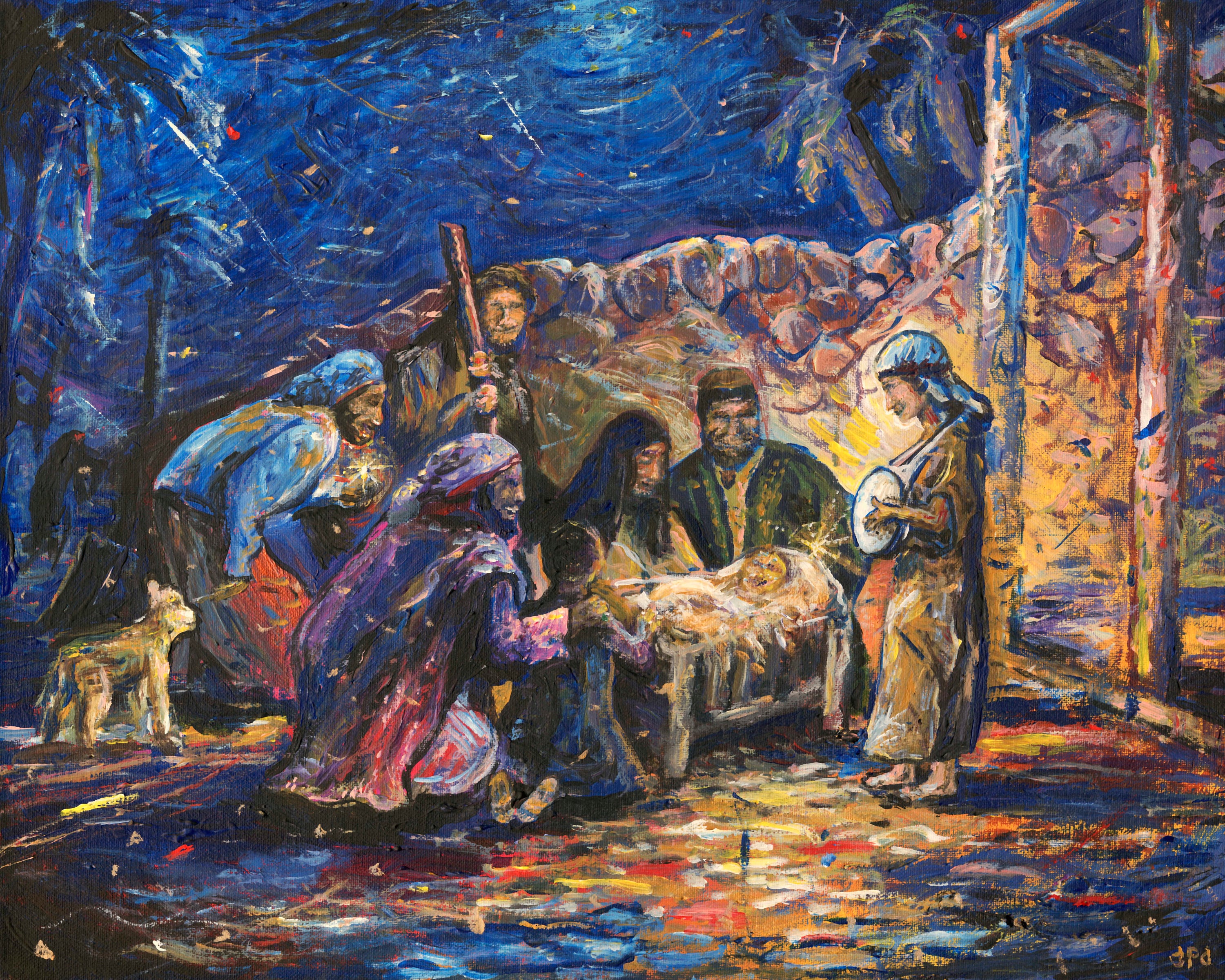 Drummer Boy Large Nativity Print on Paper 20x16 Etsy