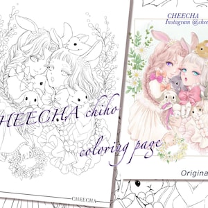 2023 Spring-Waiting Rabbit / Original Coloring Line Art