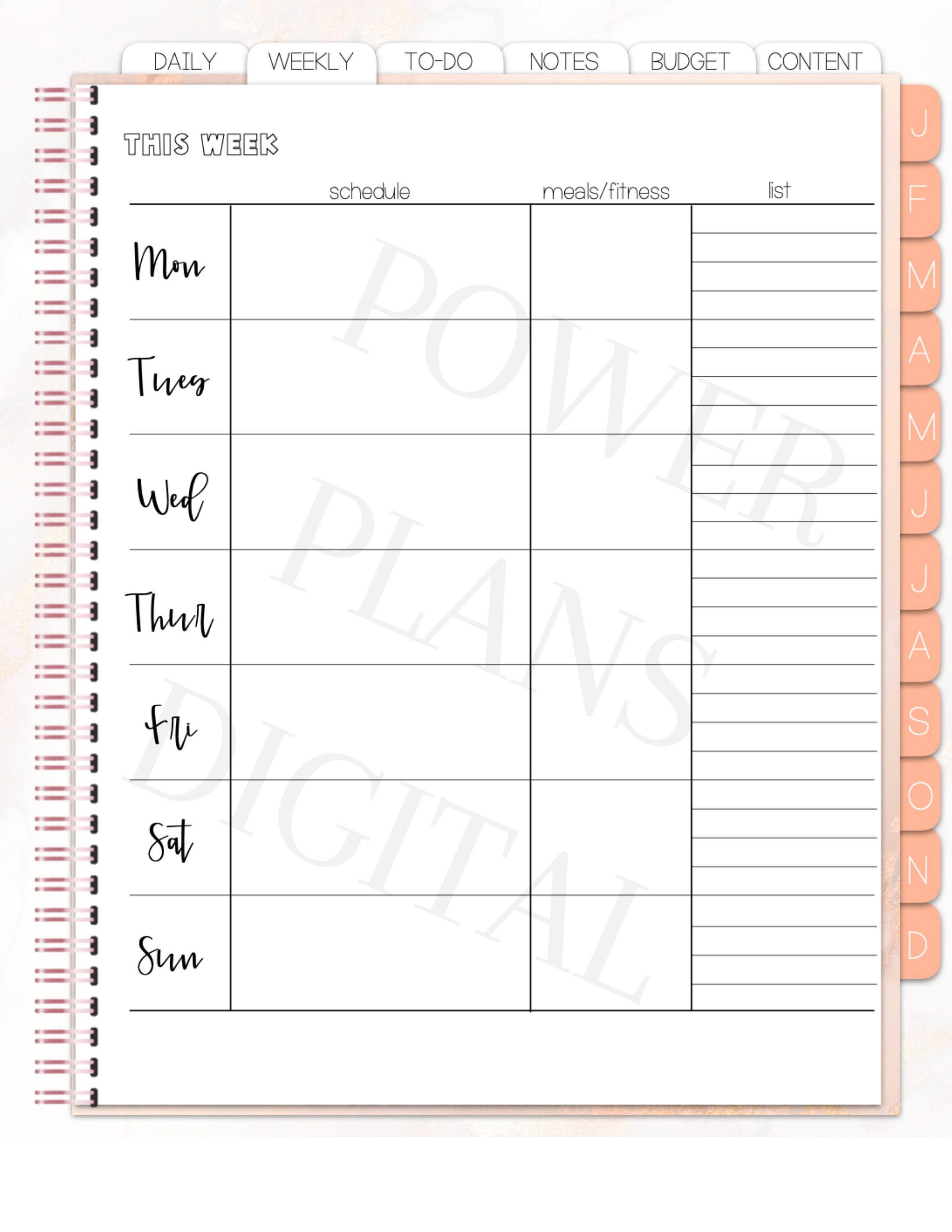 Everything Planner Undated Portrait Digital Planner With Etsy UK