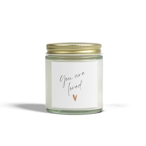 Coconut Apricot Scented Candles - &#39;You Are Loved&#39; - Aromatherapy Gift for Self-Care, Home Decor, Relaxation, Birthday, Appreciation