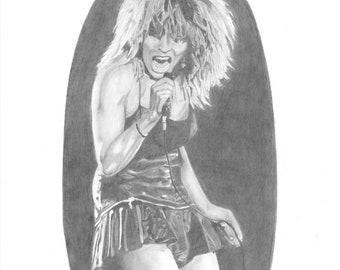Tina Turner Limited Edition Pencil Art Print